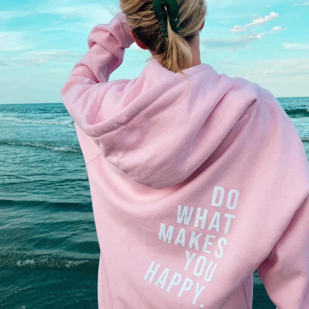 Damen Kapuzenpullover Relaxed Fit mit Textdruck Groß - BerlinGlamour