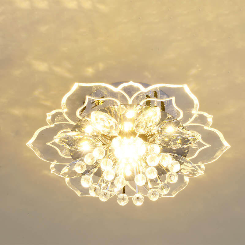 LED Kristall Deckenleuchte Blumenförmig Moderne Dimmbar