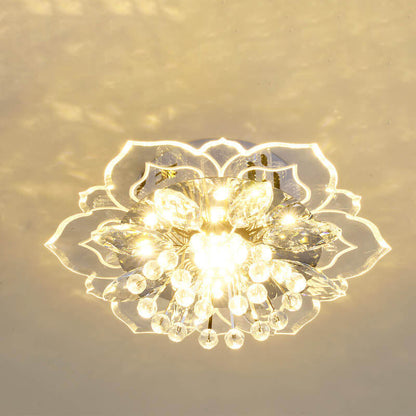 LED Kristall Deckenleuchte Blumenförmig Moderne Dimmbar
