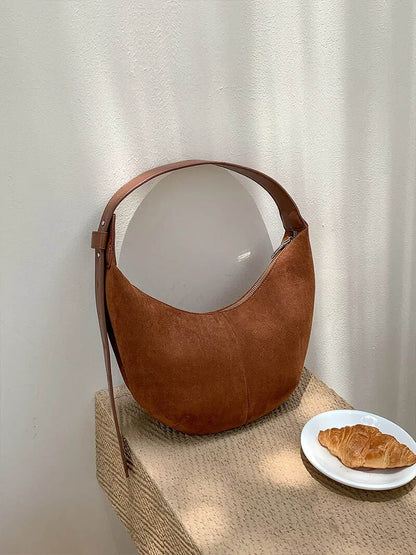 Ledertasche Halbmond Schuhe Wildleder Frauen