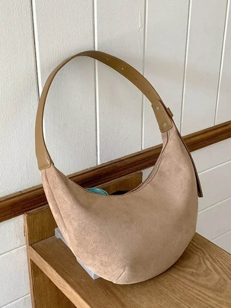 Ledertasche Halbmond Schuhe Wildleder Frauen