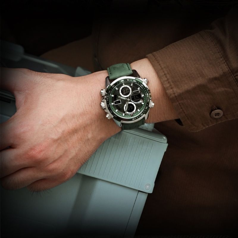 Herren Armbanduhr Edelstahl Marine Chrono