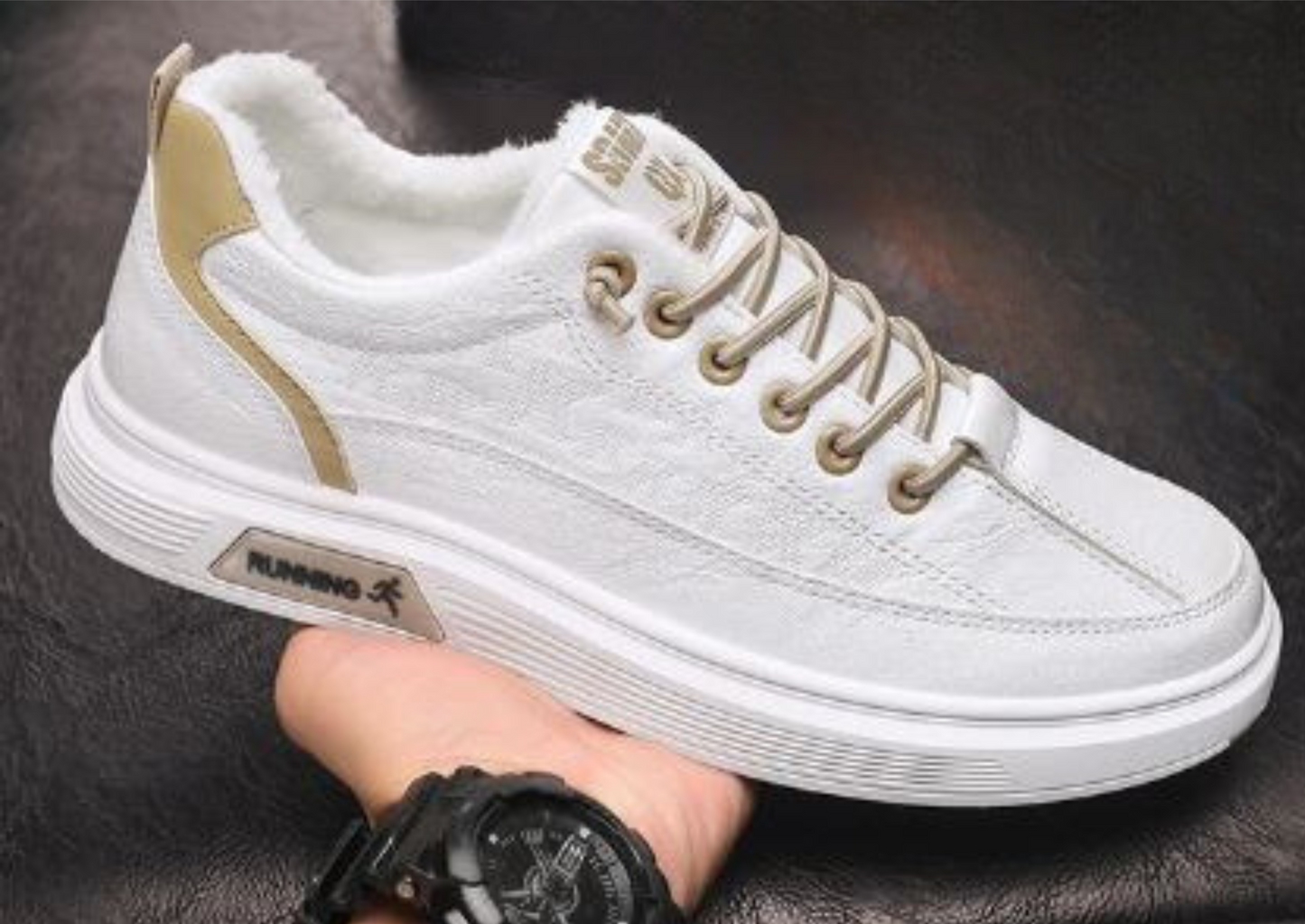 Bequeme Turnschuhe Baumwolle Weiß Frauen
