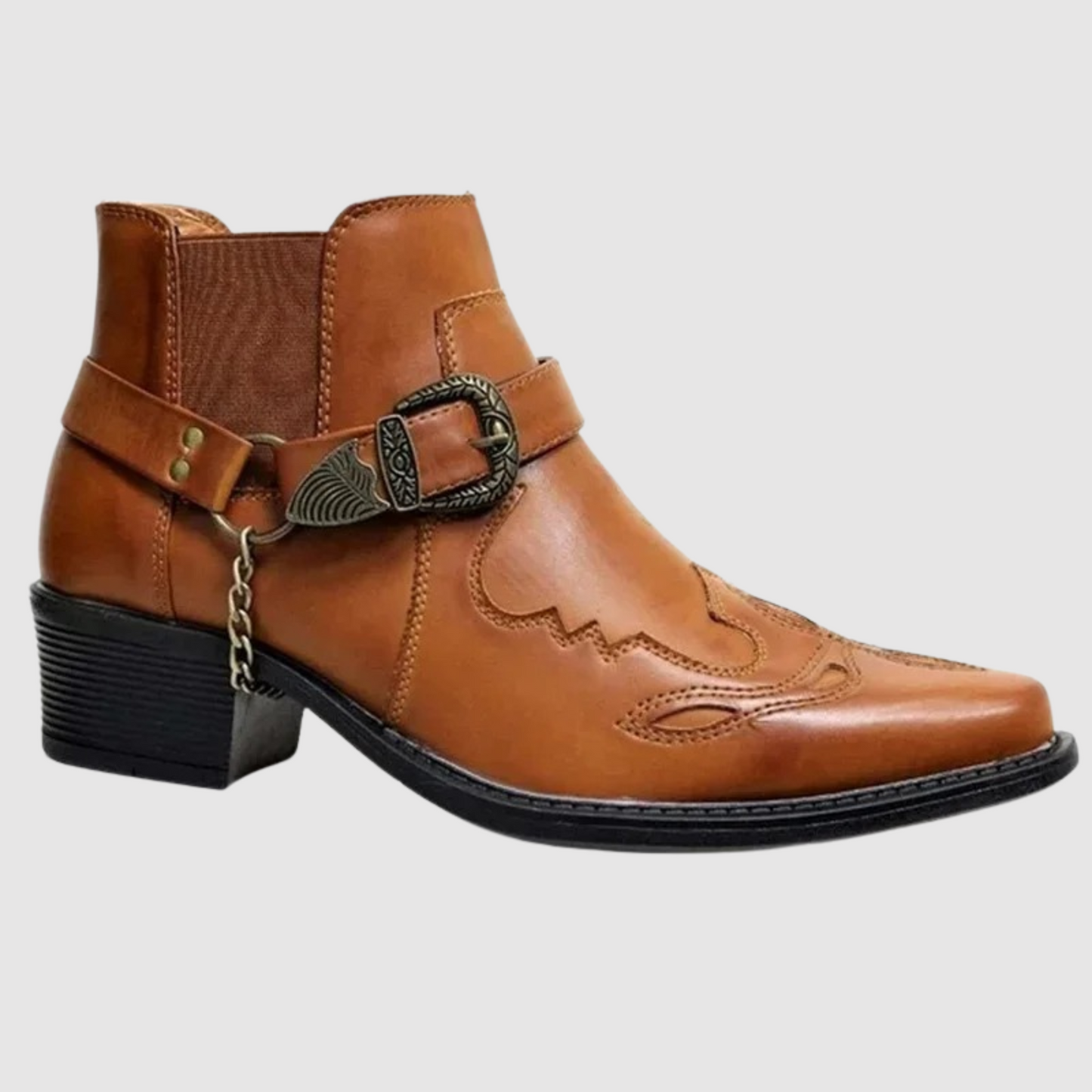Lederstiefel Cowboy Stil Hochgeschnürt Frauenstiefel - BerlinGlamour
