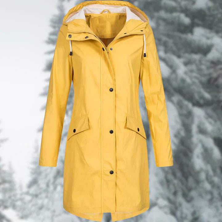 Wasserdichte Regenjacke Lange Damenmantel Modern - BerlinGlamour
