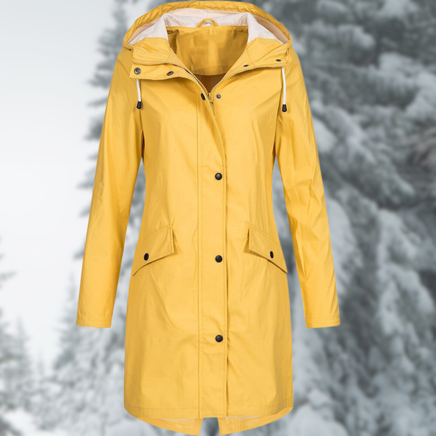 Langer Regenmantel Wasserdicht Modern Damen - BerlinGlamour