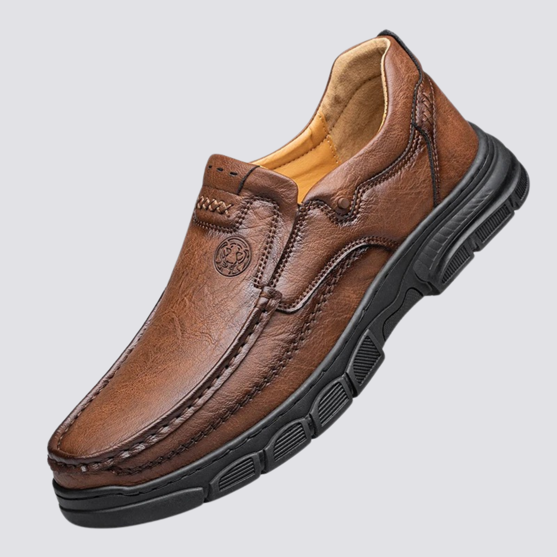 Herrenschuhe Vintage Stil Leder Braun - BerlinGlamour