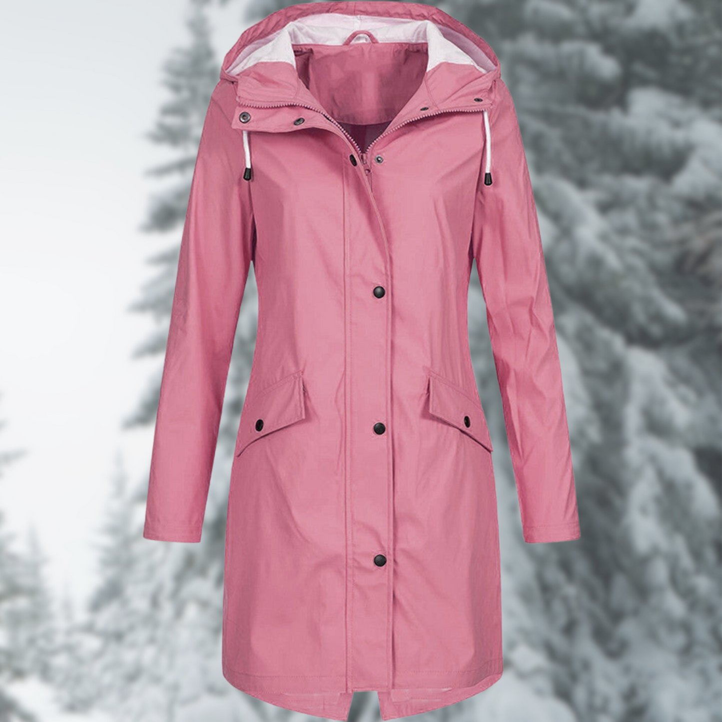 Langer Regenmantel Wasserdicht Modern Damen