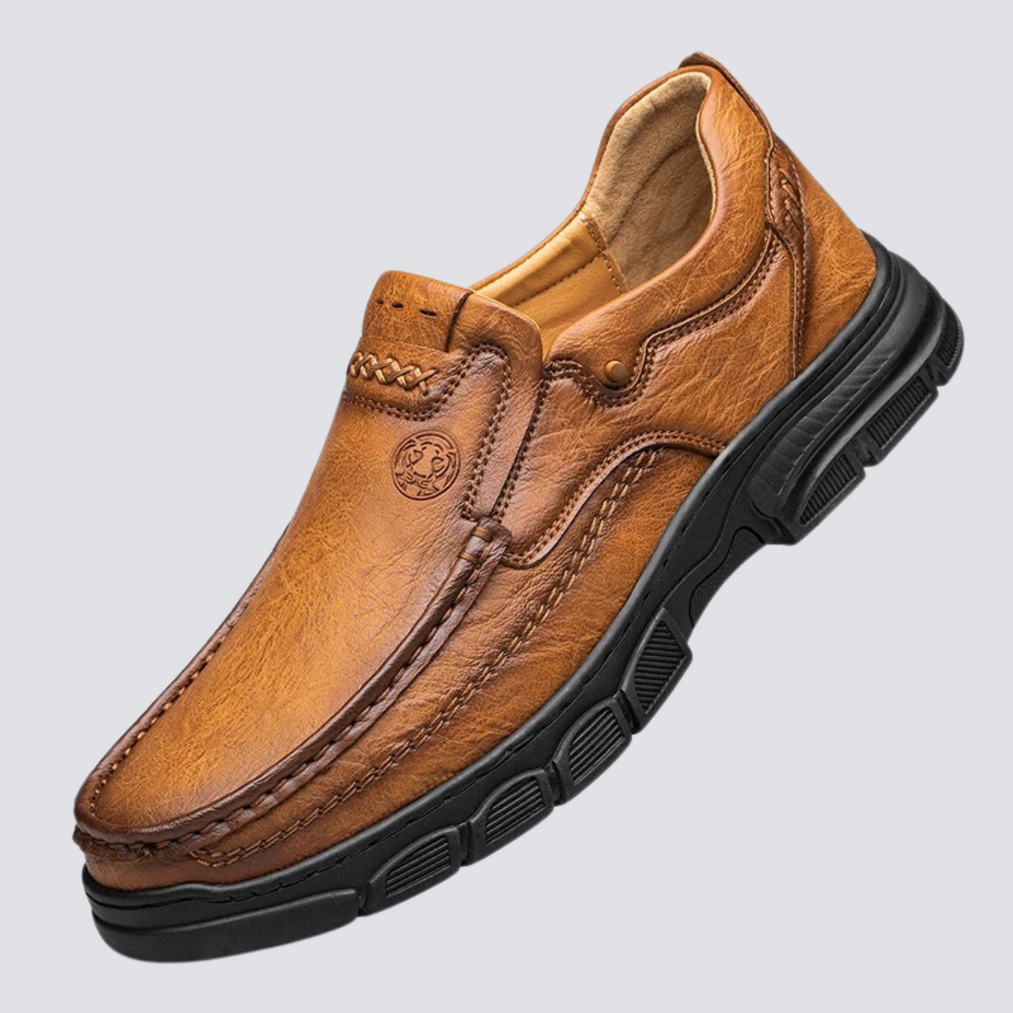 Herrenschuhe Vintage Stil Leder Braun