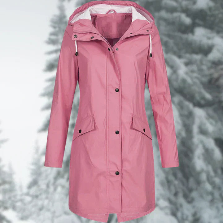 Wasserdichte Regenjacke Lange Damenmantel Modern