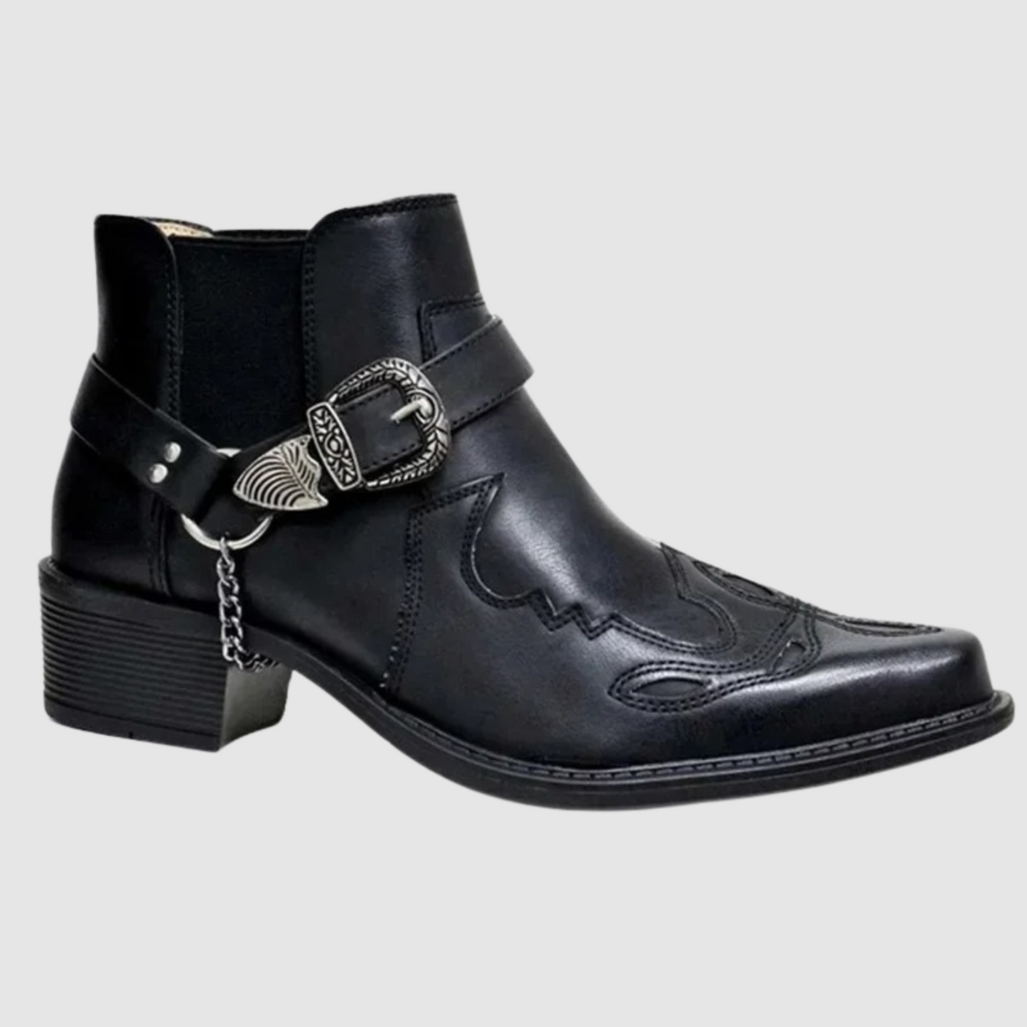 Lederstiefel Cowboy Stil Hochgeschnürt Frauenstiefel
