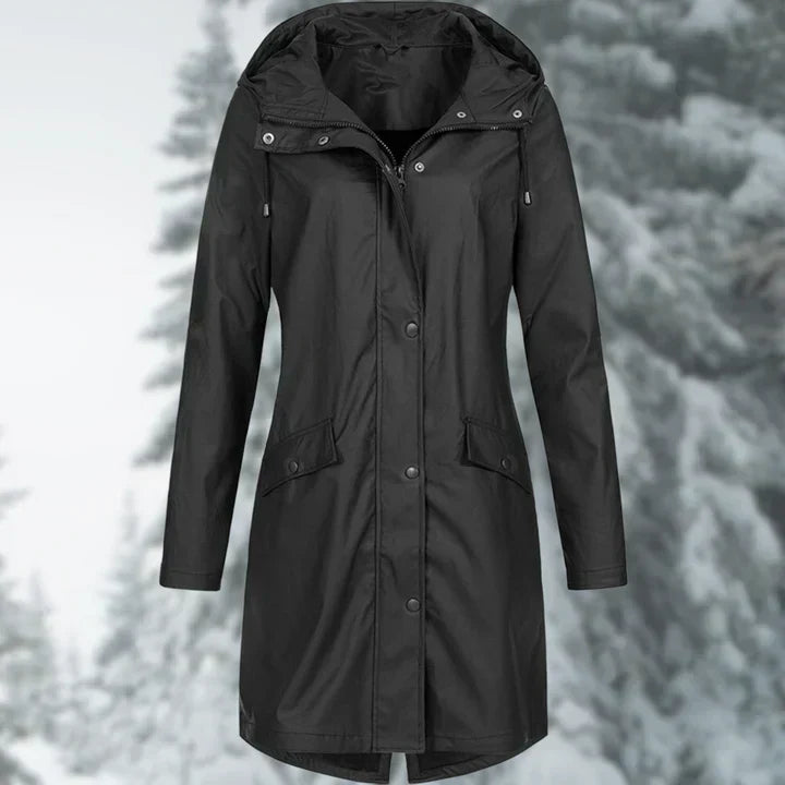 Wasserdichte Regenjacke Lange Damenmantel Modern