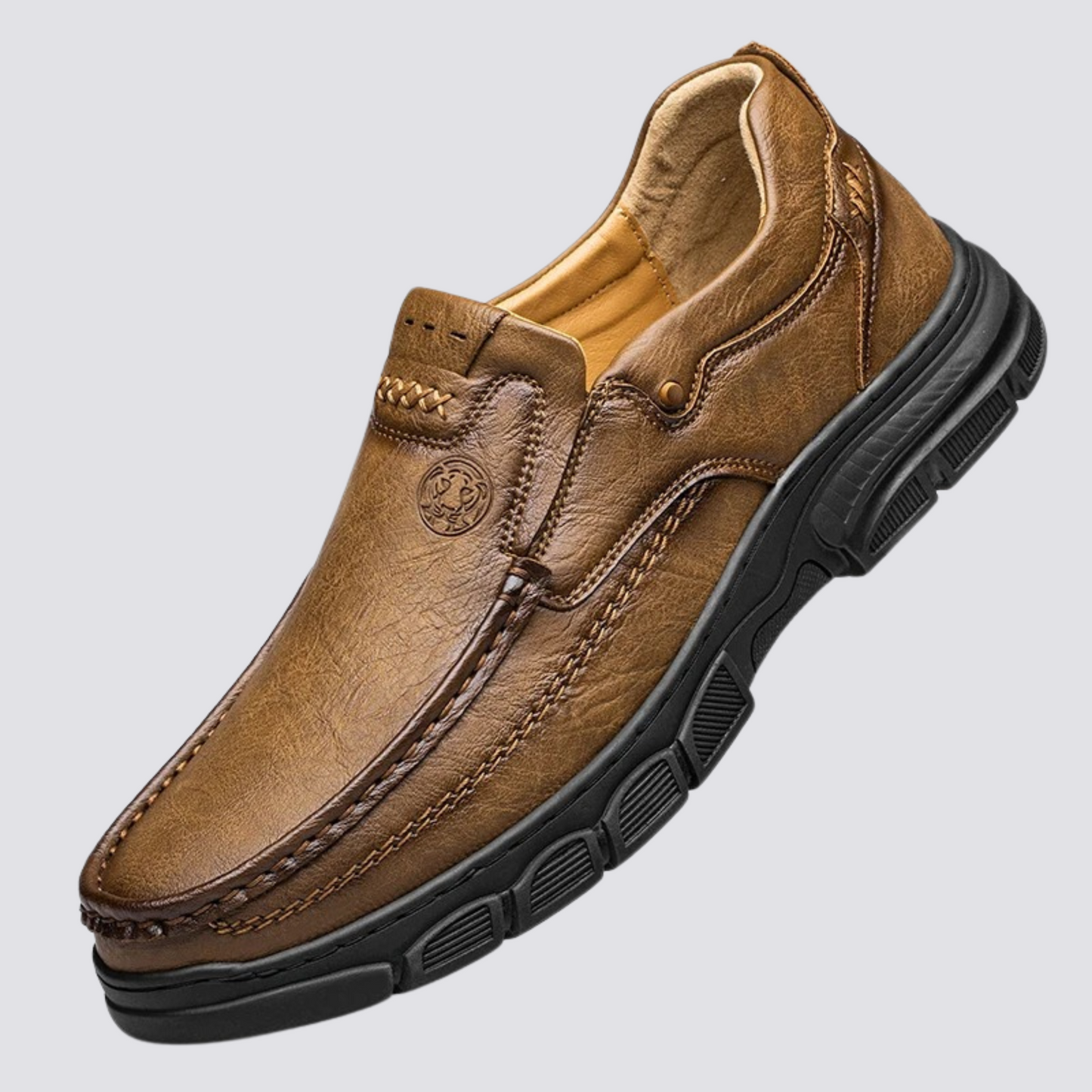 Herrenschuhe Vintage Stil Leder Braun