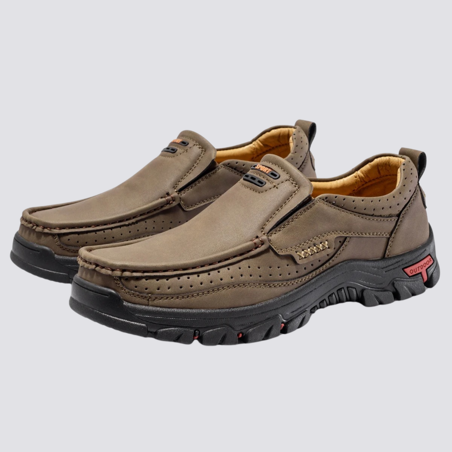 Herren Schuhe Vintage Stil Braun Lederschuhe