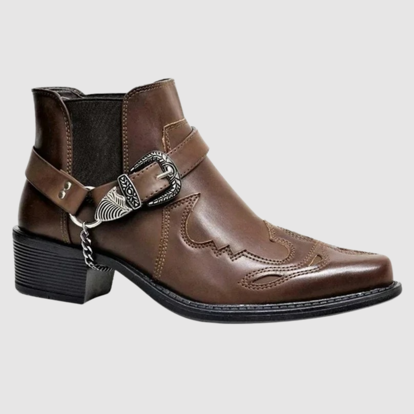 Lederstiefel Cowboy Stil Hochgeschnürt Frauenstiefel
