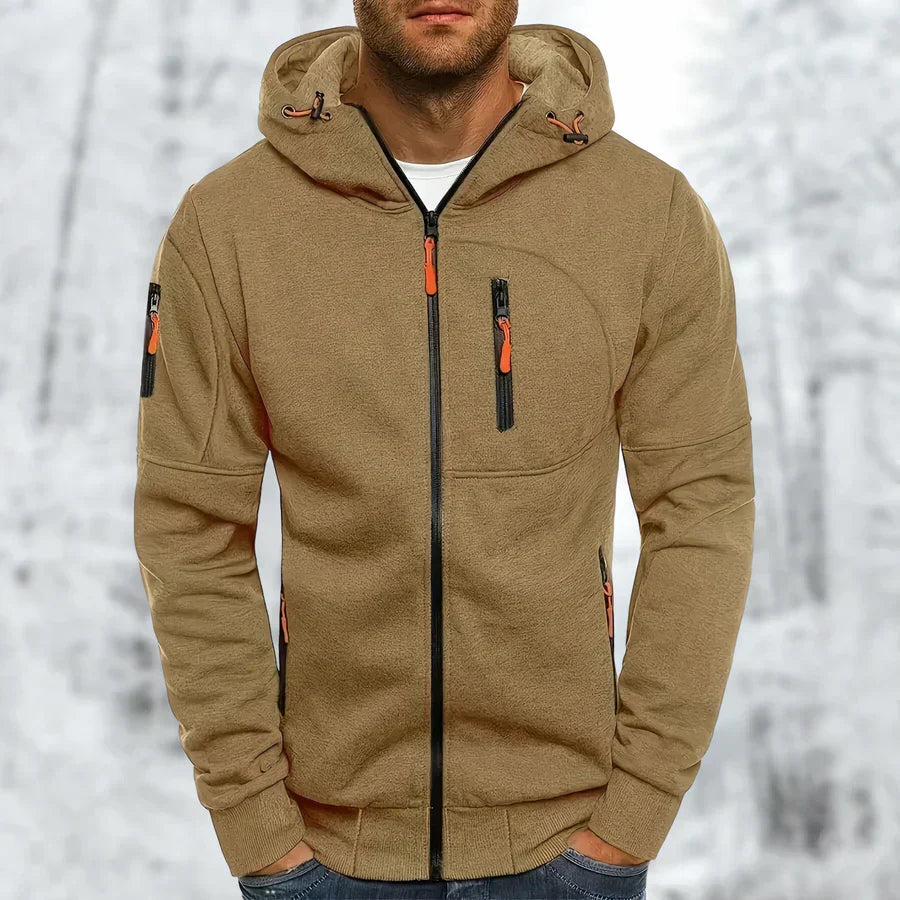Herren Kapuzenjacke Modern Sportlich Schwarz - BerlinGlamour