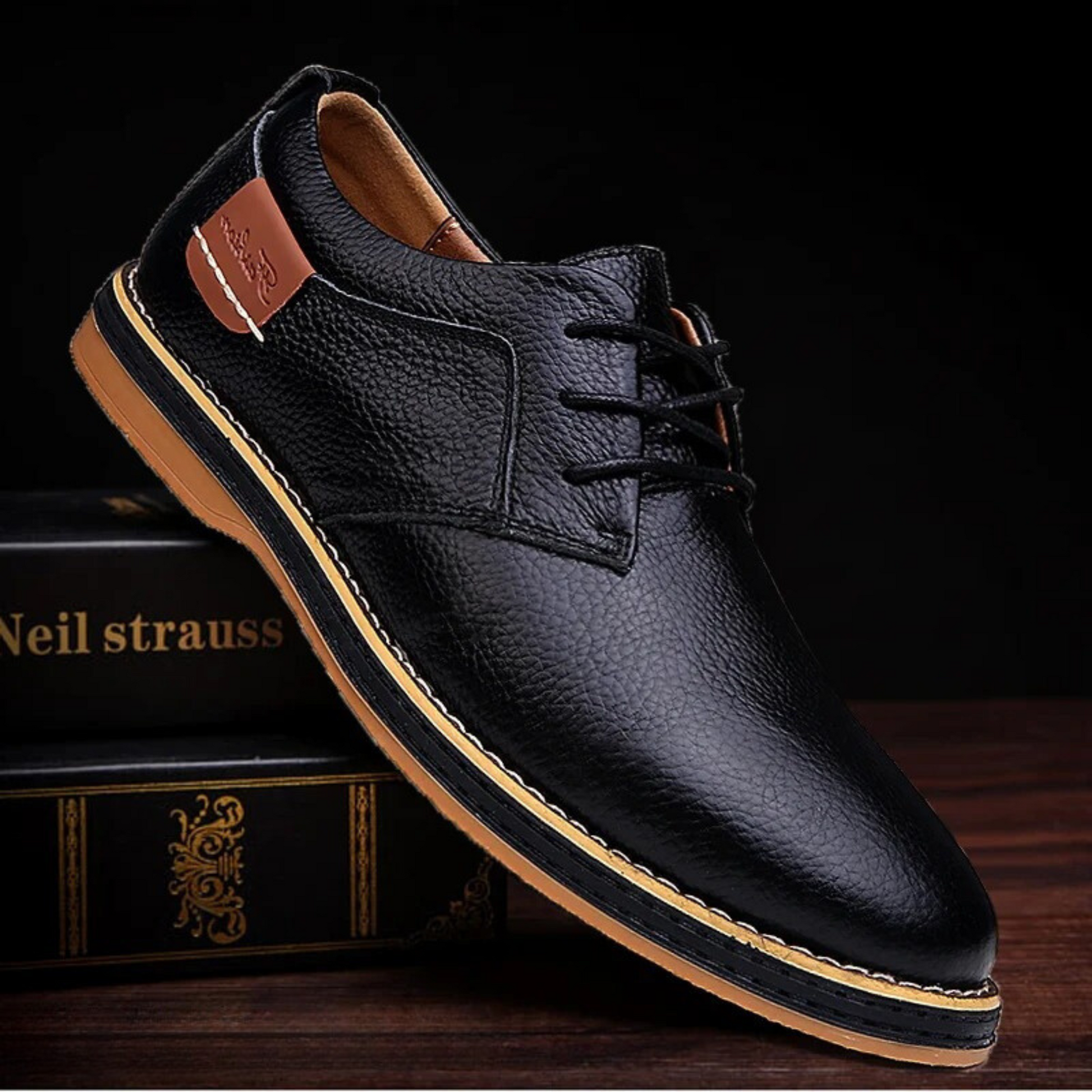 Herren Lederschuhe Heidi Mode Echtleder Schwarz - BerlinGlamour