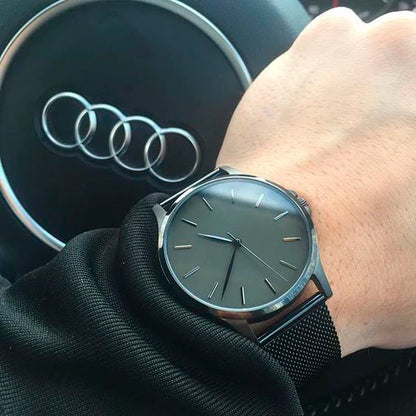 Herren Armbanduhr 40mm Edelstahl Elegant