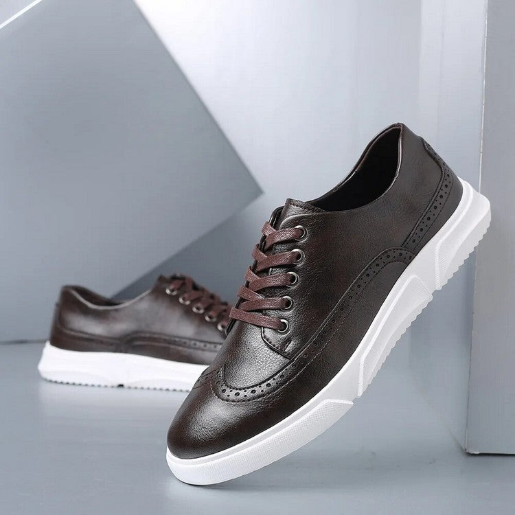 Herren Leder Sneaker Elegant Braun für Geschäftsanlässe