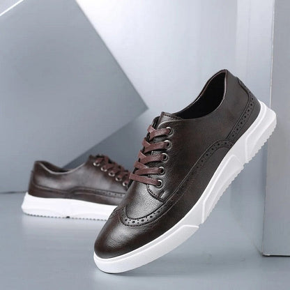 Herren Leder Sneaker Elegant Braun für Geschäftsanlässe