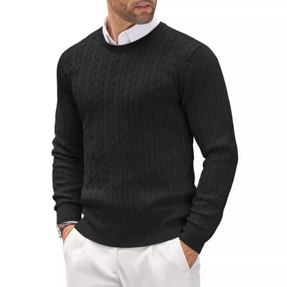 Herren Pullover Slim Fit Feinstrick Rundhals