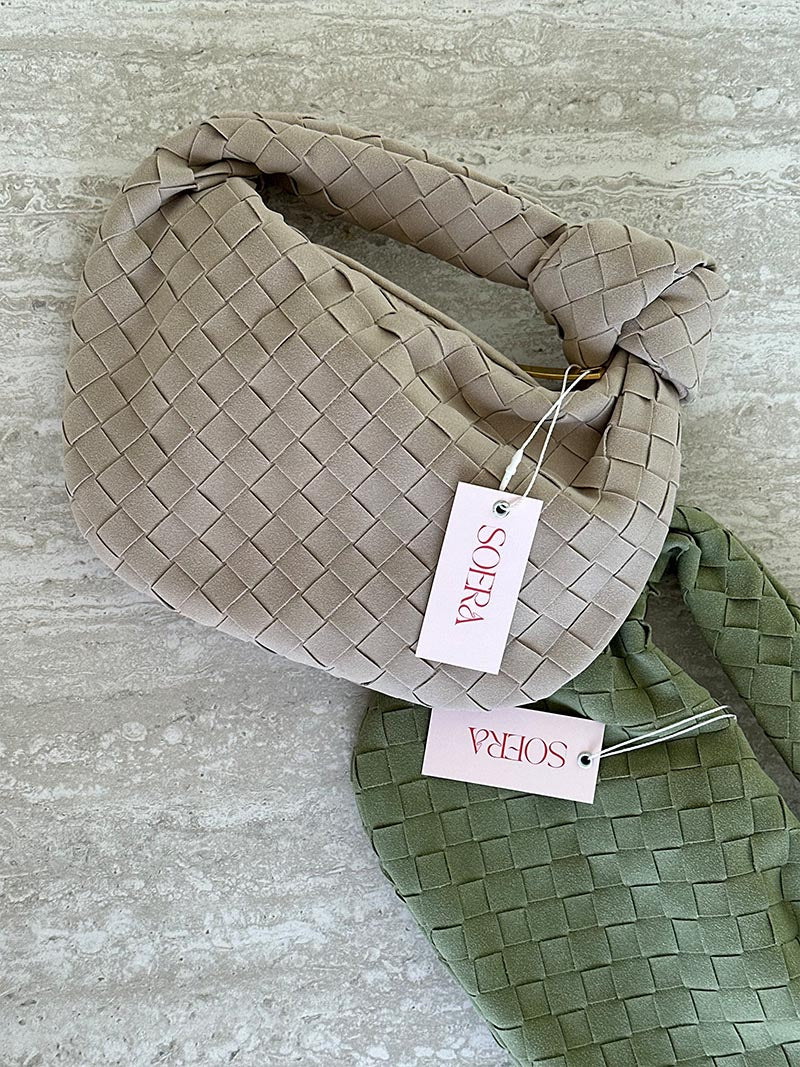 Geflochtene Wildleder Mini Tasche Frauen