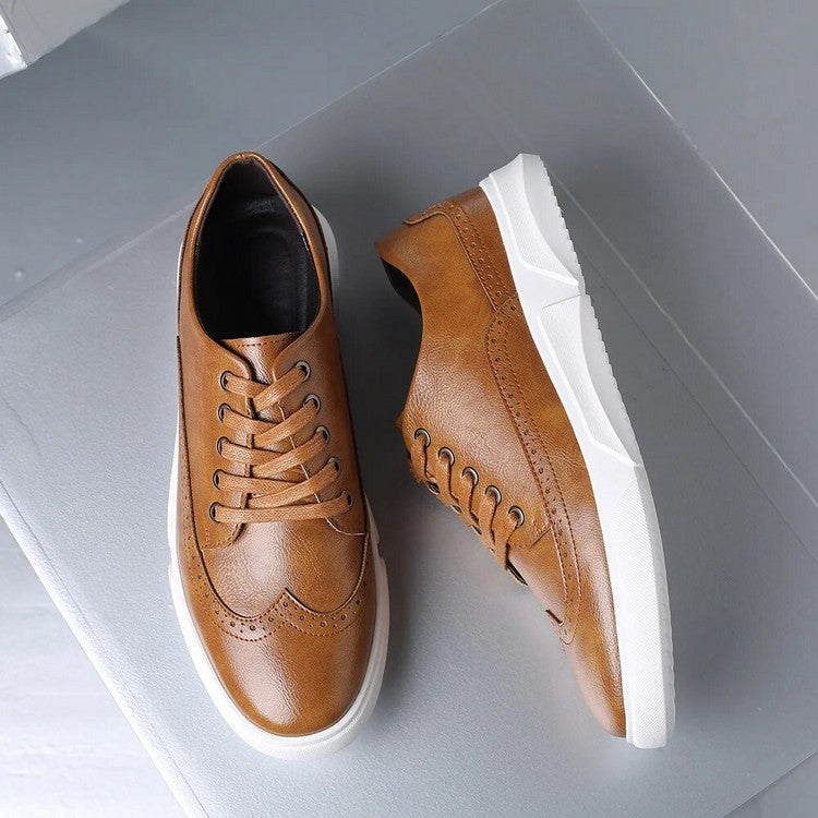 Herren Leder Sneaker Elegant Braun für Geschäftsanlässe