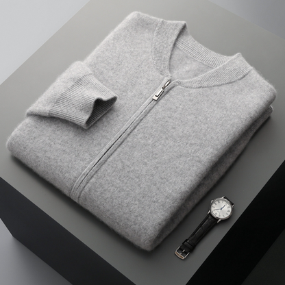 Herren Strickjacke Woll Warm Reißverschluss Hochwertig