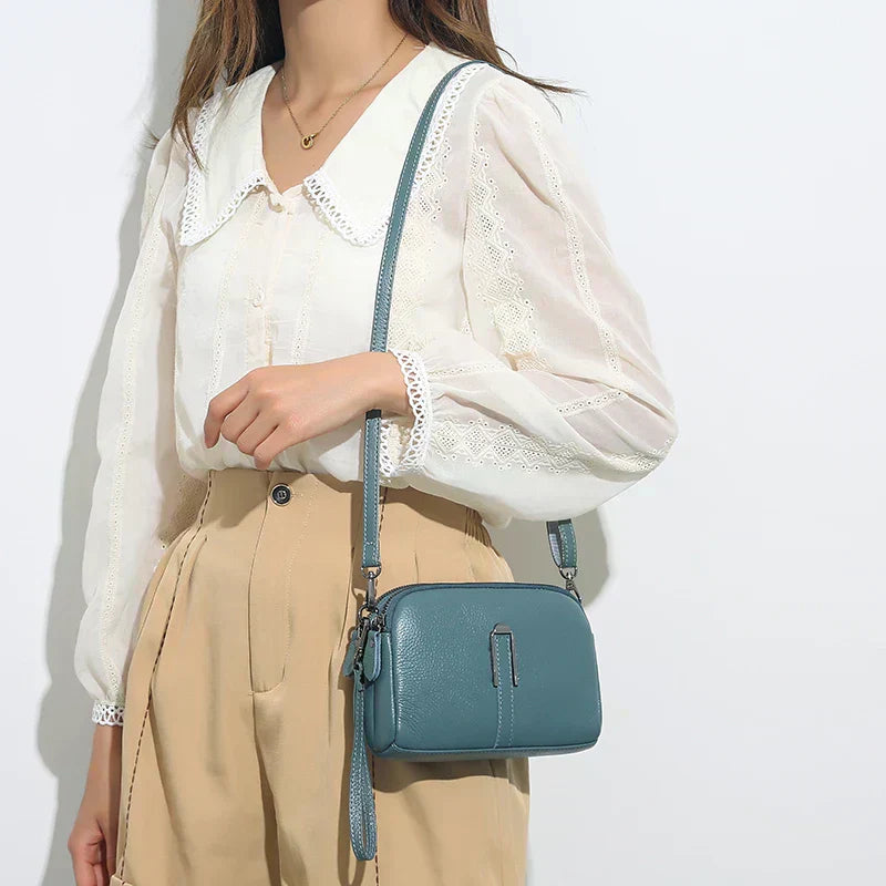 Damen Crossbody Tasche Elegante Leder Schultertasche