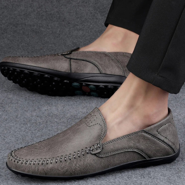 Herren Leder Loafers Bequem Slip On Schuhe