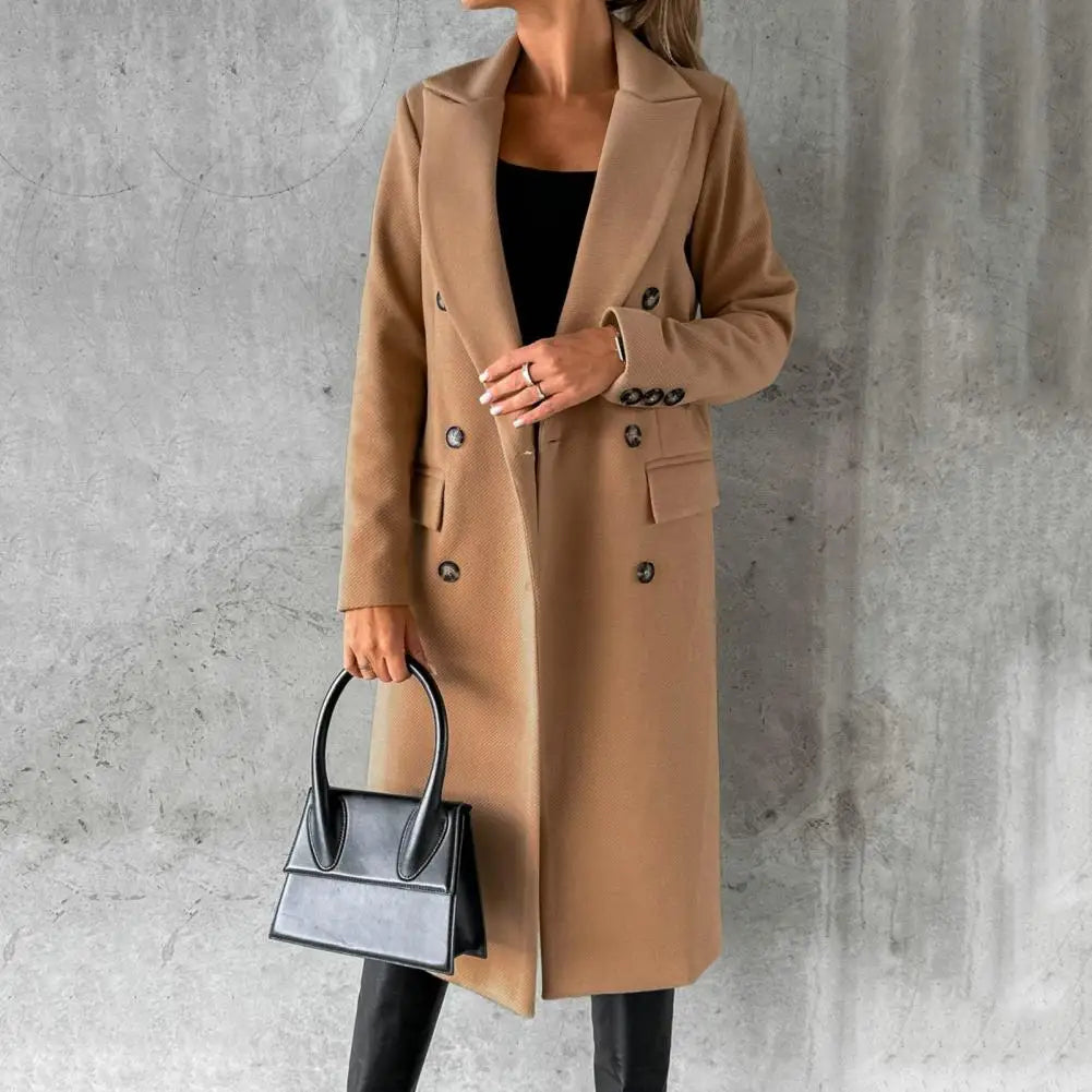 Damen Trenchcoat Lang Doppelreihig Klassisch - BerlinGlamour