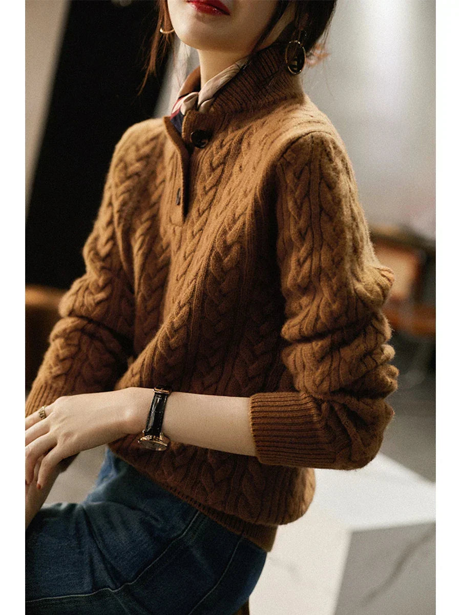Eleganter Damen Pullover Modern Geschnürt - BerlinGlamour