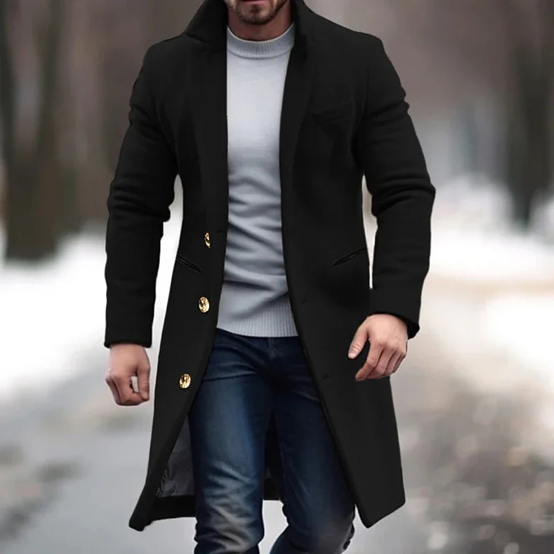 Herren Wollmantel Warm Hochwertig Winter