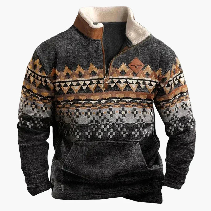 Western Style Pullover Azteken Muster Bequem