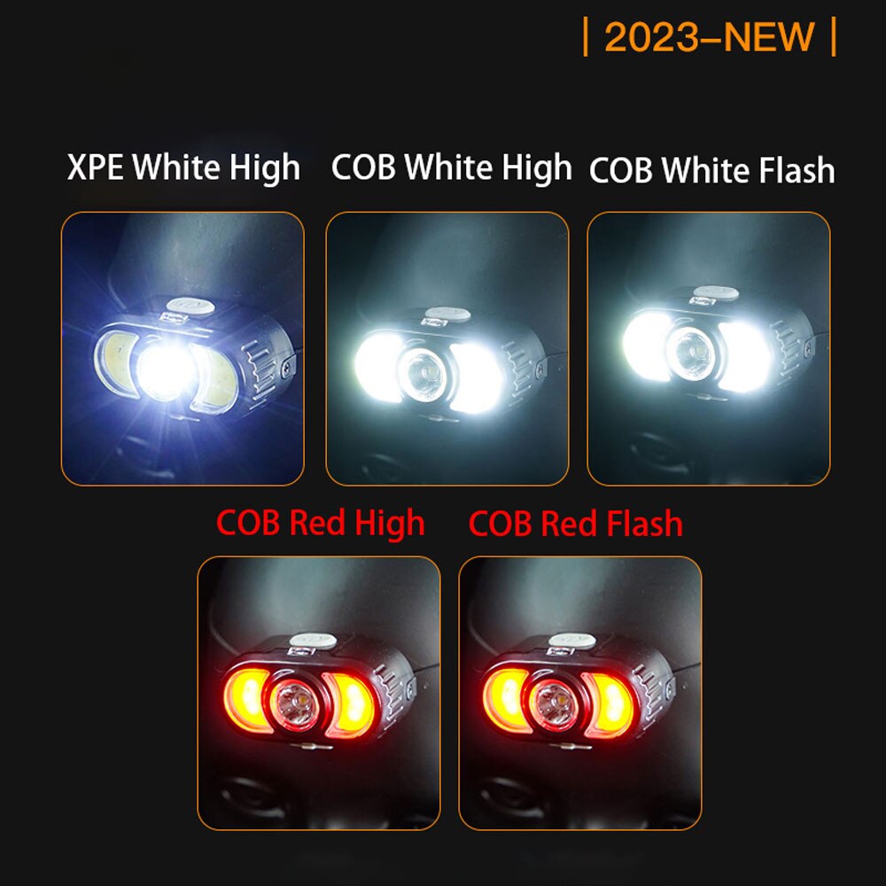 LED Stirnlampe Wiederaufladbar mit Verstecktem Riemen
