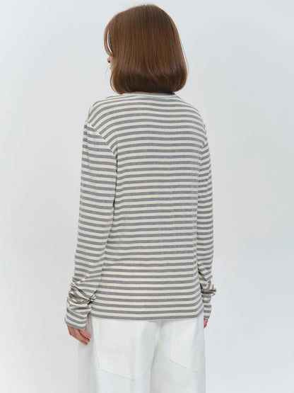 Elegantes Damen Langarmshirt Streifen Classic