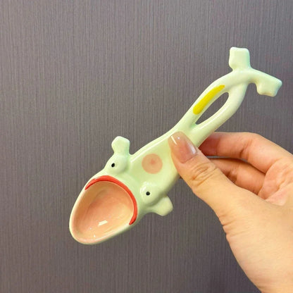 Keramiklöffel Lustig Frosch Dekoration Langgriff