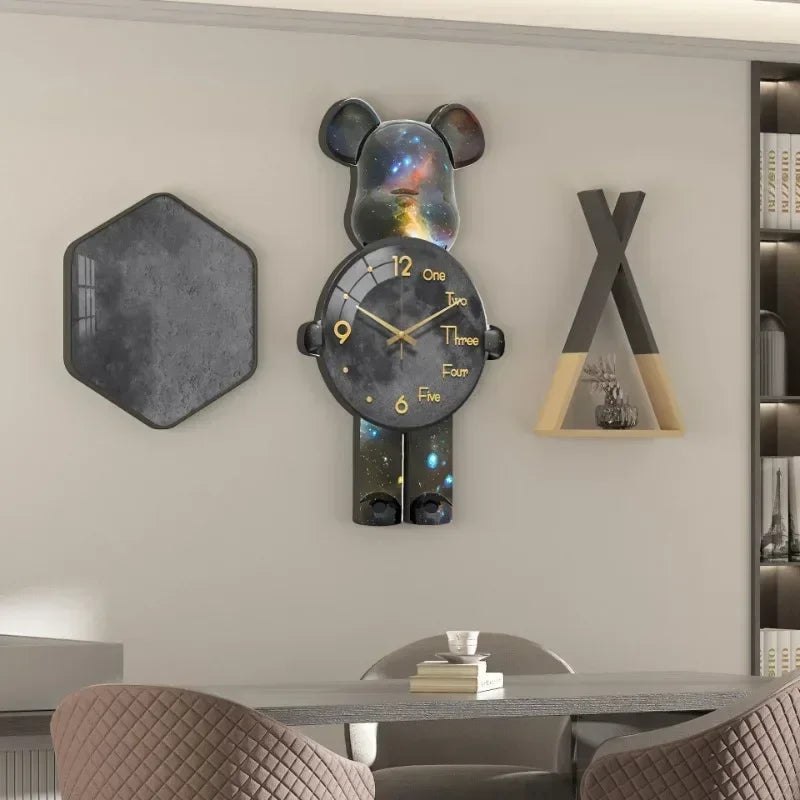 LED Wanduhr Sternenlicht Modern Leuchtend