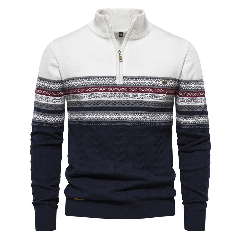 Männer Winterpullover mit Reißverschluss und langen Ärmeln