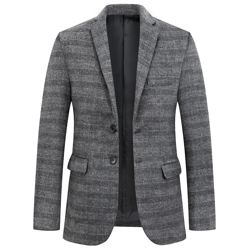 Herrenblazer Grau Khaki Elegant Slim Fit