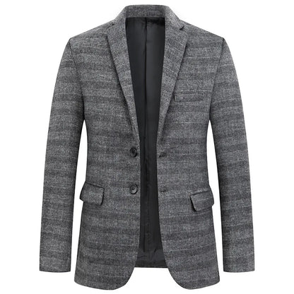 Herrenblazer Grau Khaki Elegant Slim Fit