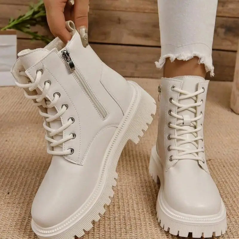 FrostGlanz Damen Stiefeletten gefüttert schwarz mit Reißverschluss
