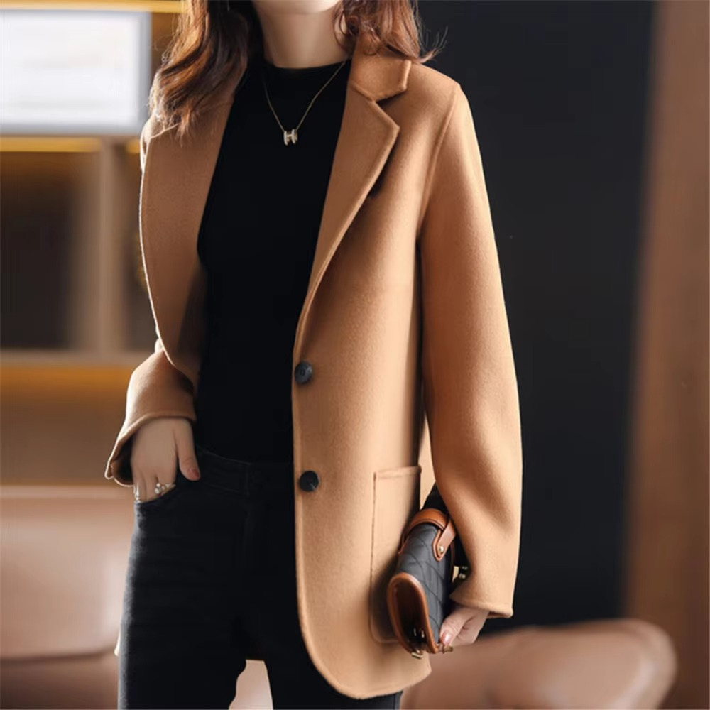 Damen Blazer Klassisch Bürolook Zweiknopfdesign