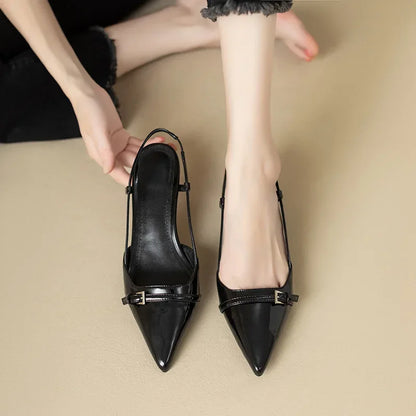Lackleder Sandalen Mit Mittlerem Absatz Schuhe Damen