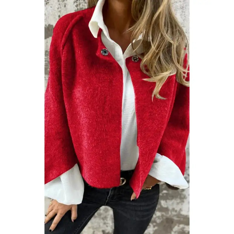 Kurze Lederjacke Elegante Damenjacke Schwarz