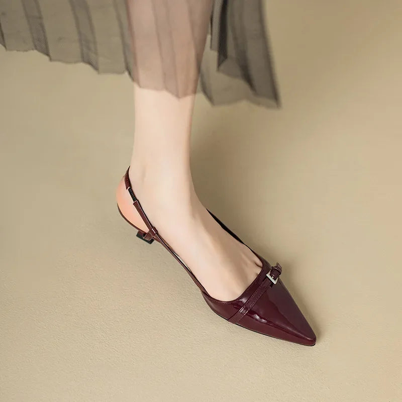 Lackleder Sandalen Mit Mittlerem Absatz Schuhe Damen