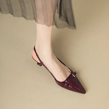 Lackleder Sandalen Mit Mittlerem Absatz Schuhe Damen