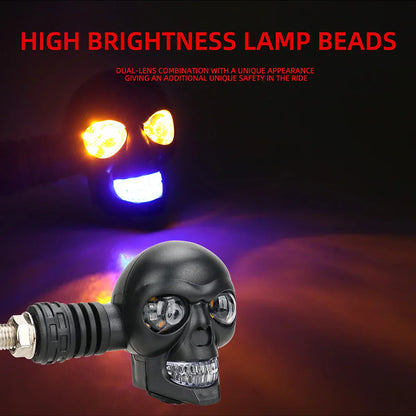 Skull LED Motorrad Blinkleuchte Grusel Design
