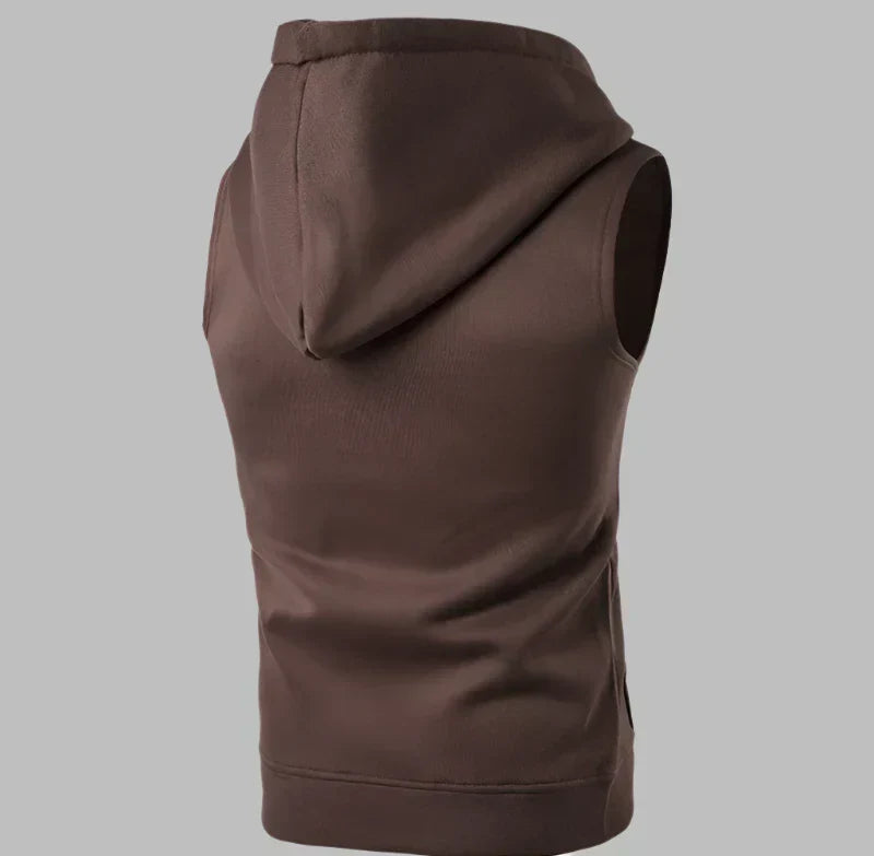 Herren Pullover Kapuzenpullover Ärmellos mit Reißverschluss