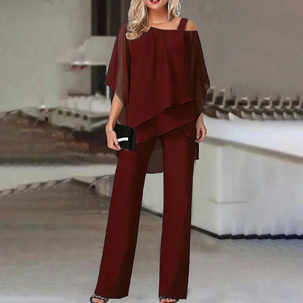 Damen Jumpsuit Cold Shoulder Trendig Elegant